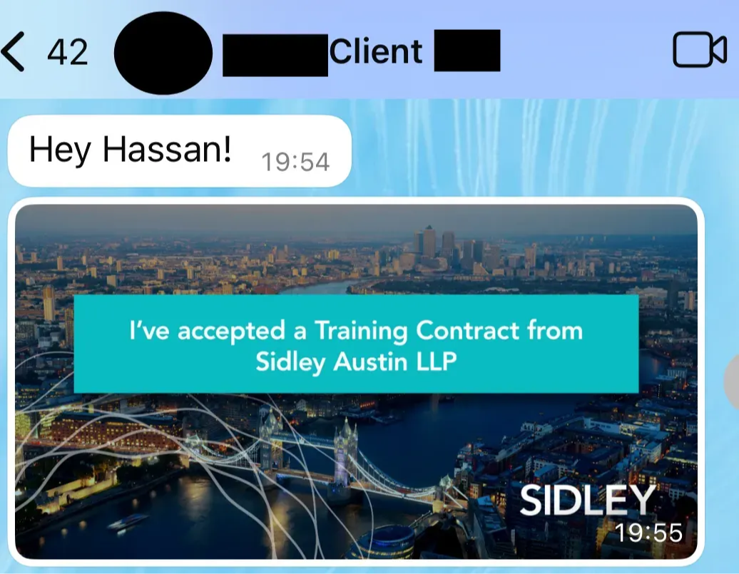 Sidley Austin training contract confirmation