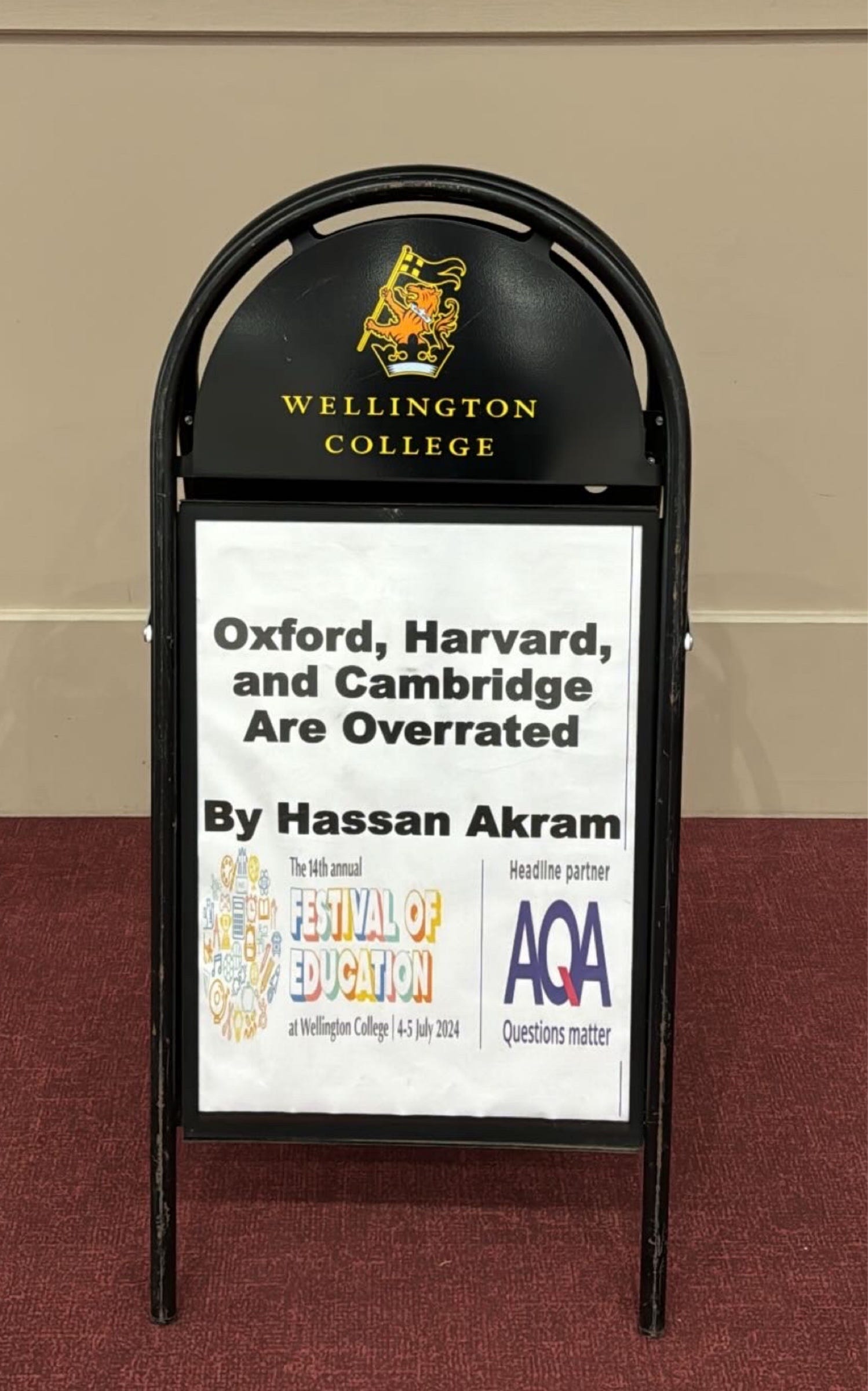 Hassan Akram speaking at Wellington College Festival of Education